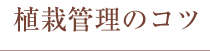 植栽管理のコツ 植栽管理のコツ
